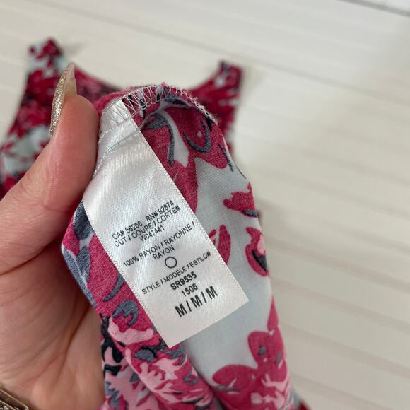 Splendid Red Mediterranean Blossom Drawstring Romper Playsuit Size M - Picture 11 of 11